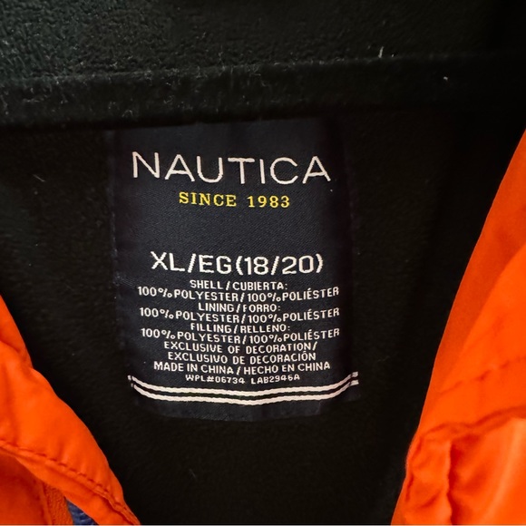 Nautica Orange Winter Jacket Boys Sz XL - Picture 2 of 9